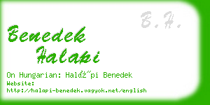 benedek halapi business card